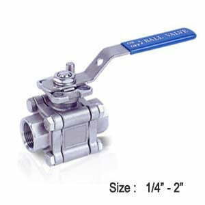 Ball Valve : 3-PC Threaded Ball Valves 3000WOG